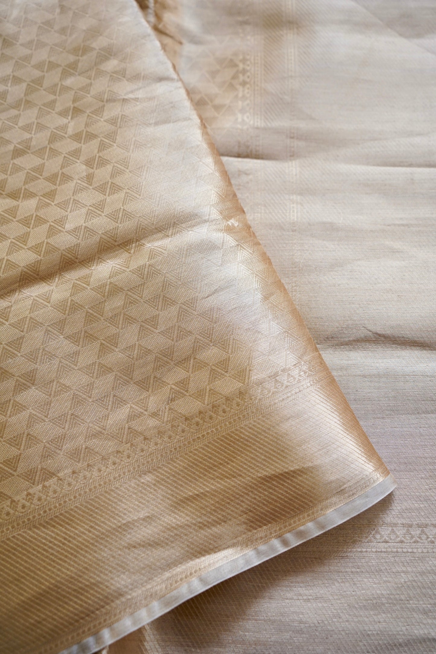 Ivory Banarasi Tissue Silk
