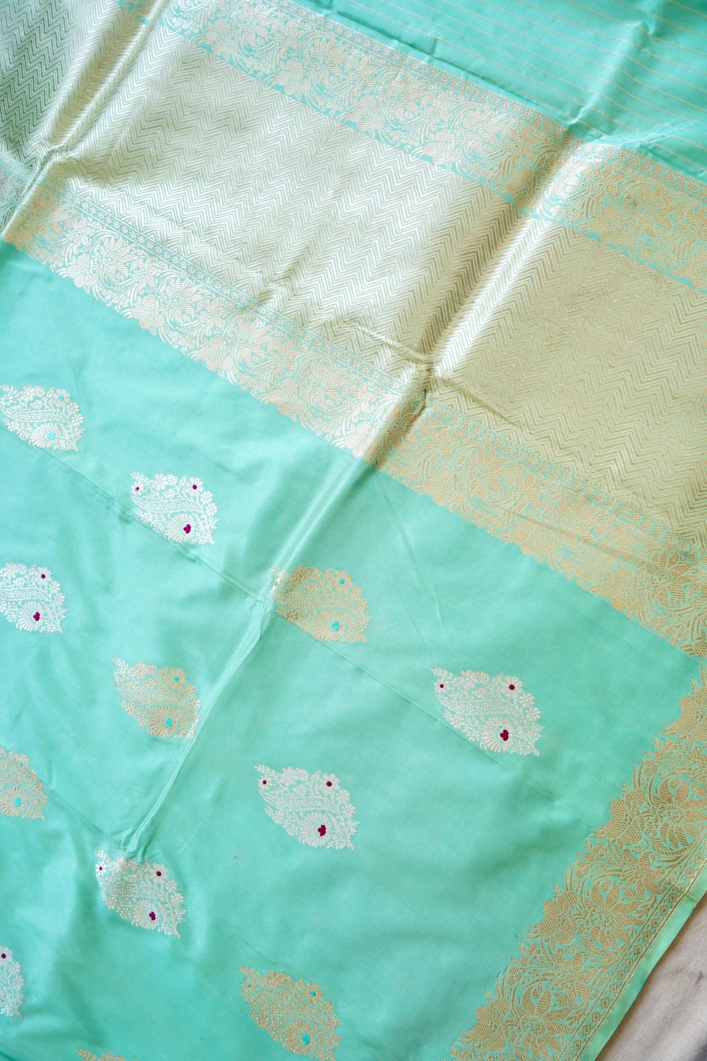 Summer Green Katan Silk Saree