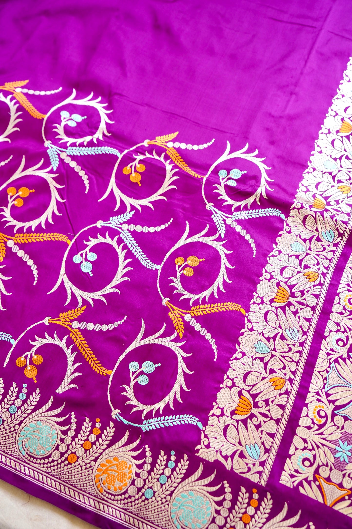 Magenta Katan Silk Saree