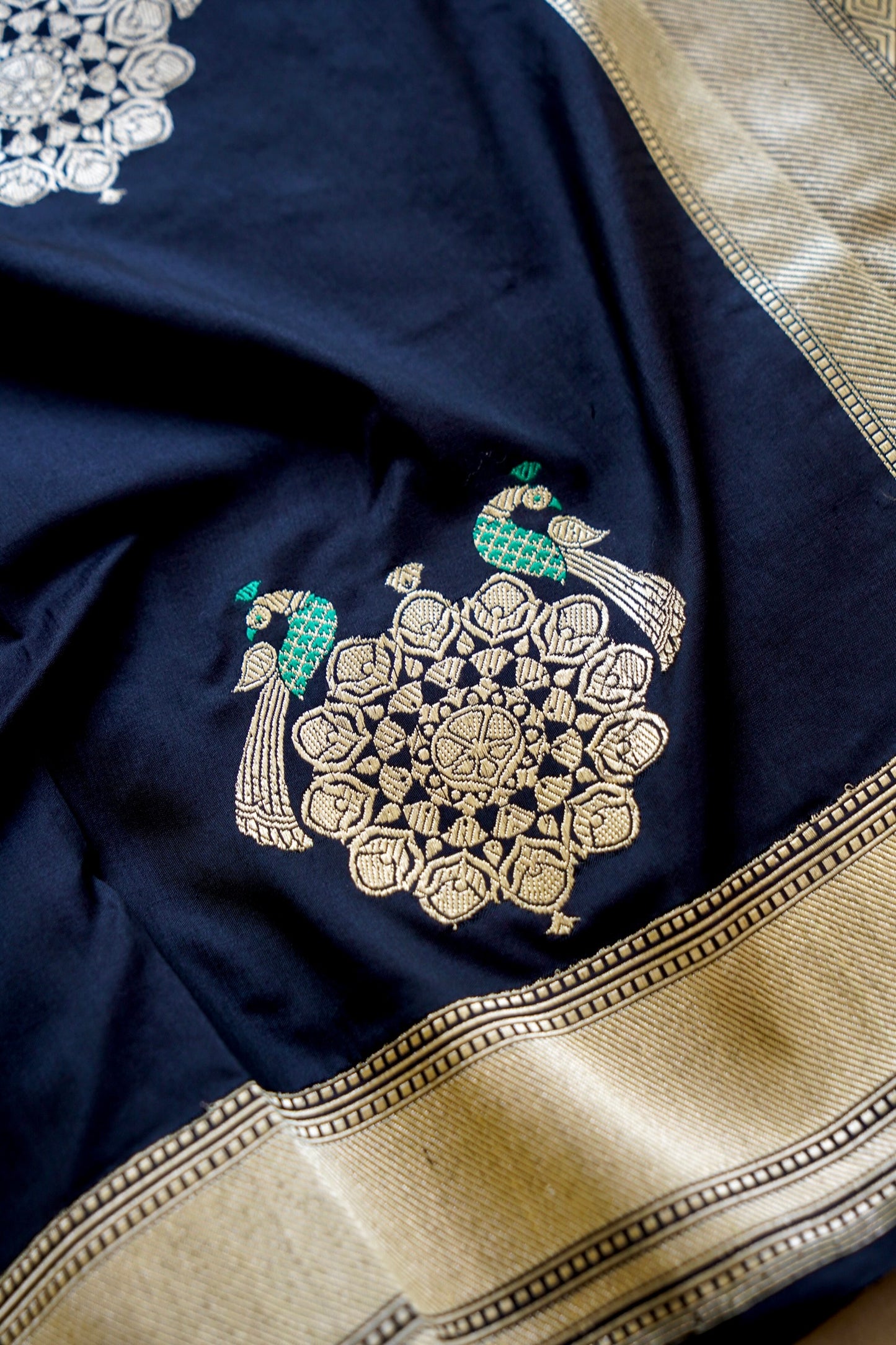 Black Katan Silk Saree
