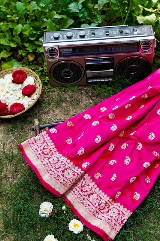 Rani Pink Katan Silk Saree