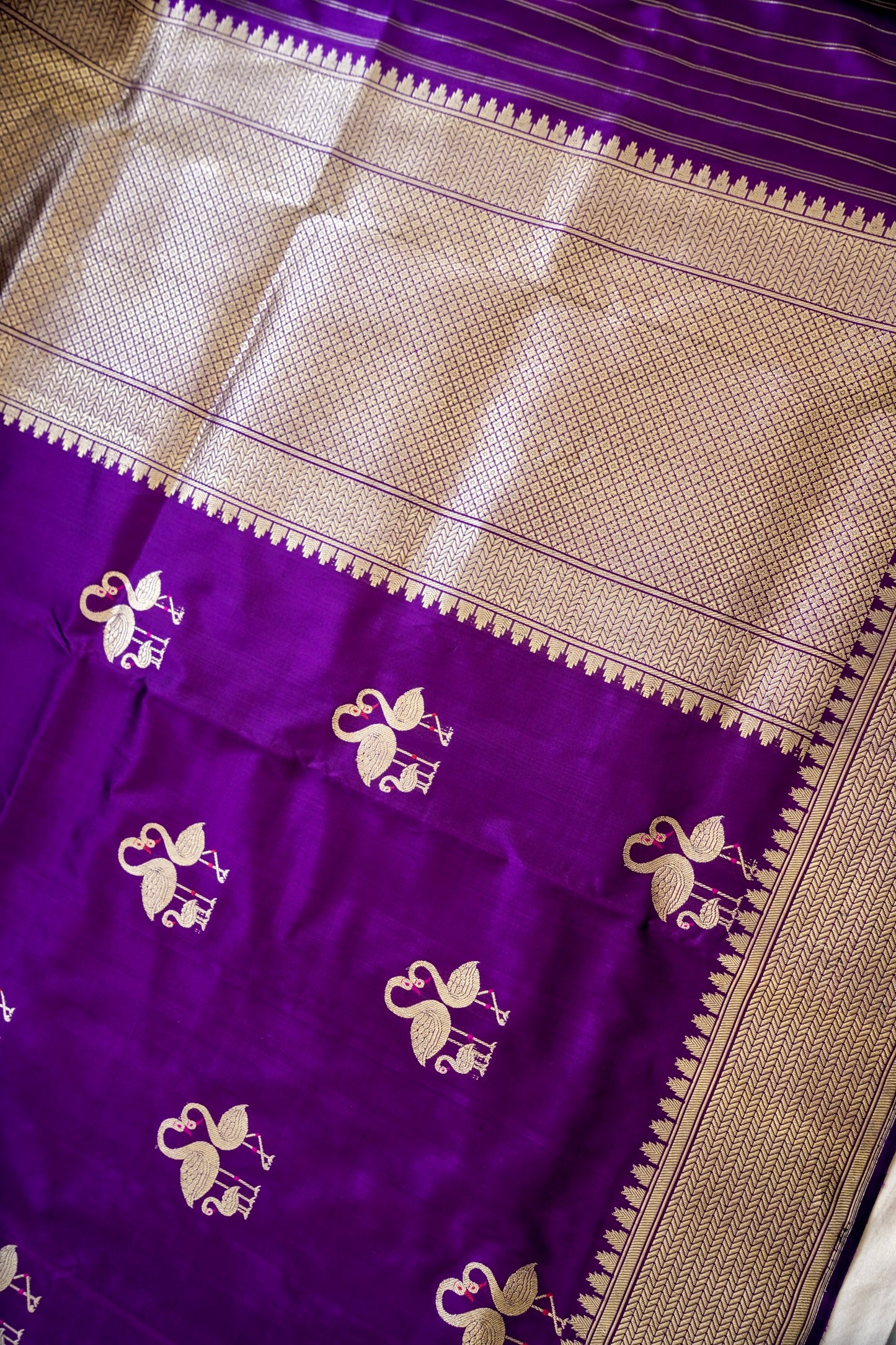 Royal Swan Blue Katan SilknSaree