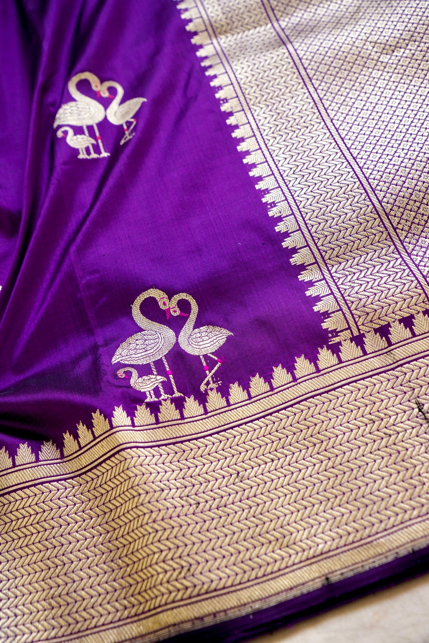Royal Swan Blue Katan SilknSaree