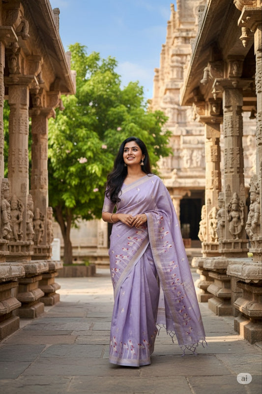 Raw Tussar Silk Banarasi Saree