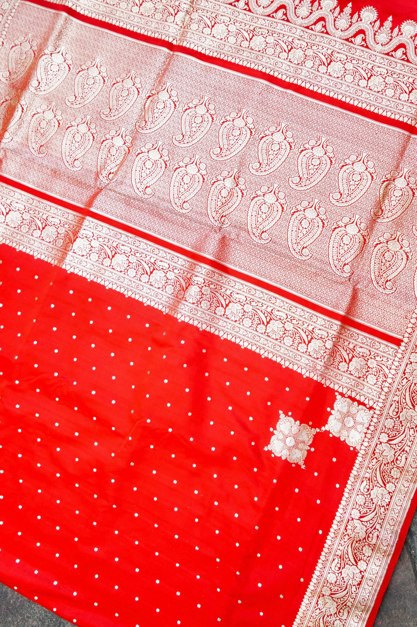 Red Pure Banarasi Katan Silk Saree