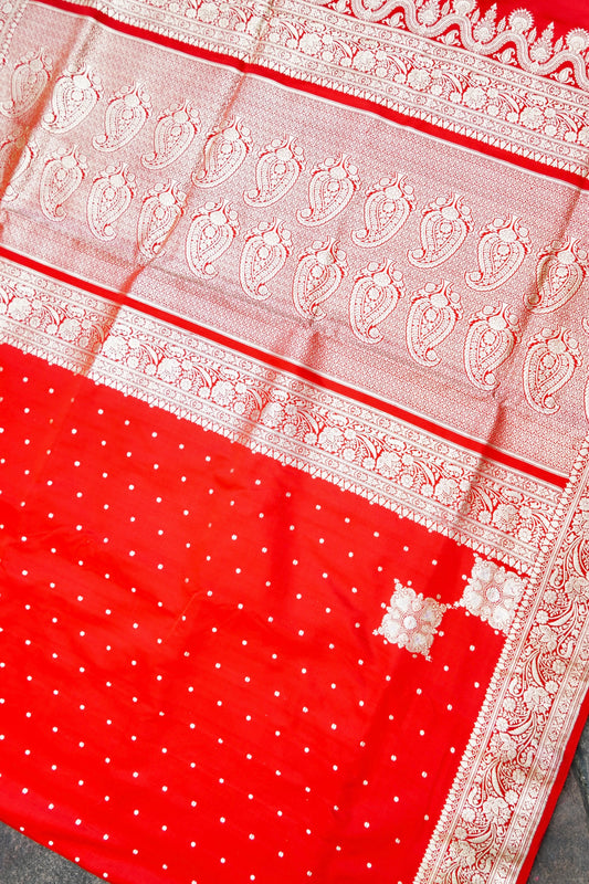 Red Pure Banarasi Katan Silk Saree