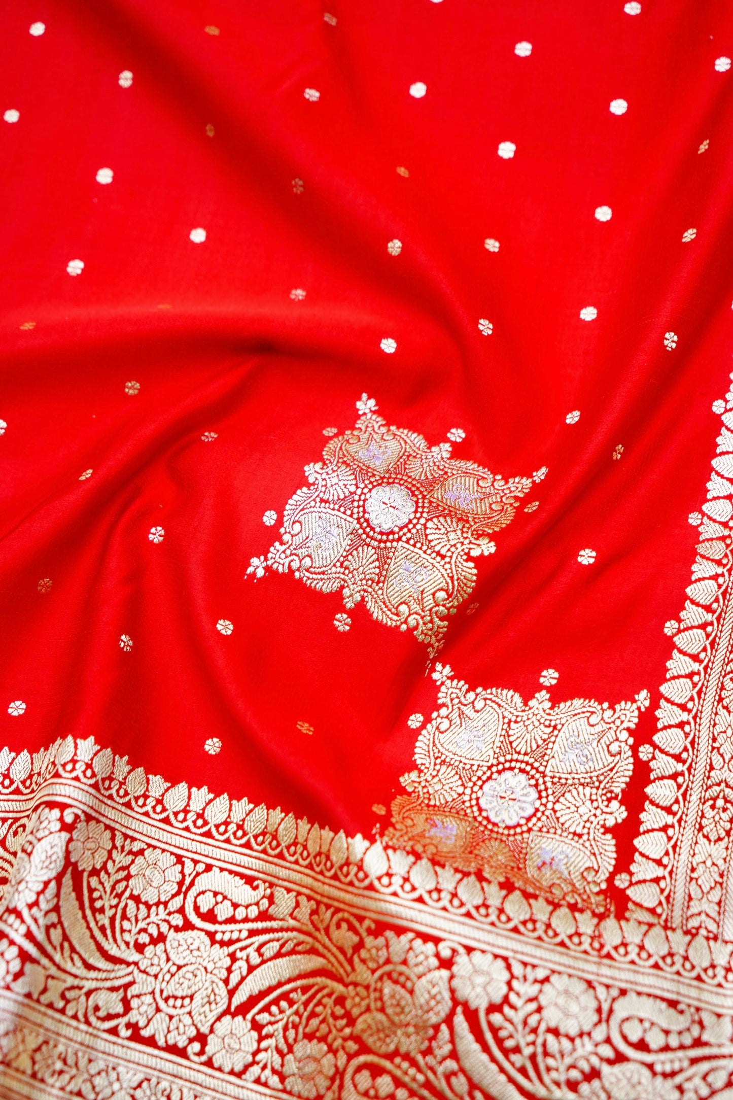 Red Pure Banarasi Katan Silk Saree