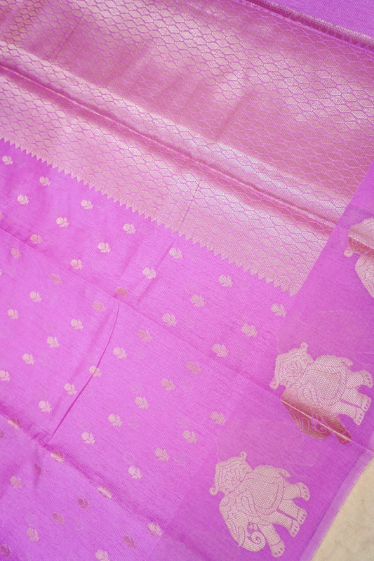 Cotton- Tussar Blend Banarasi Saree