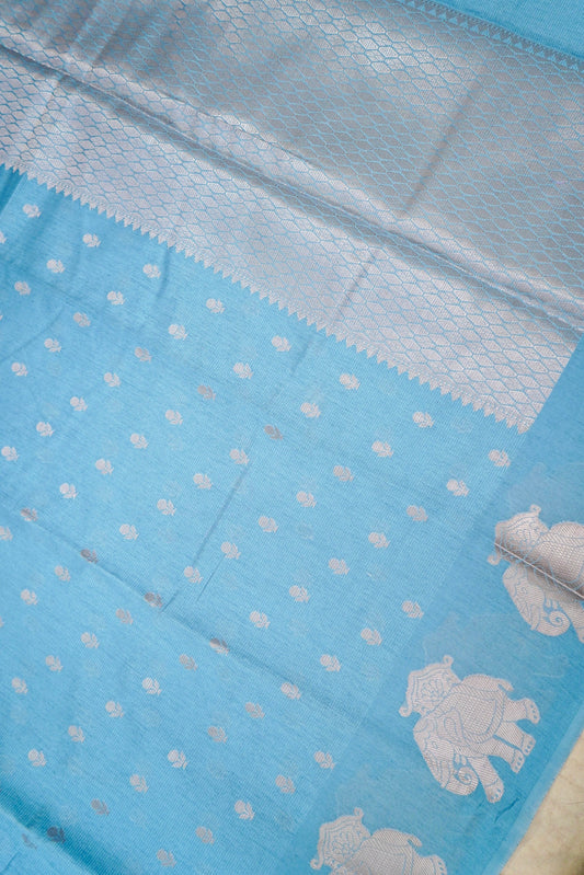 Cotton–Tussar Blend Banarasi Saree