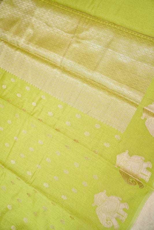 Cotton - Tussar Blend Banarasi Saree