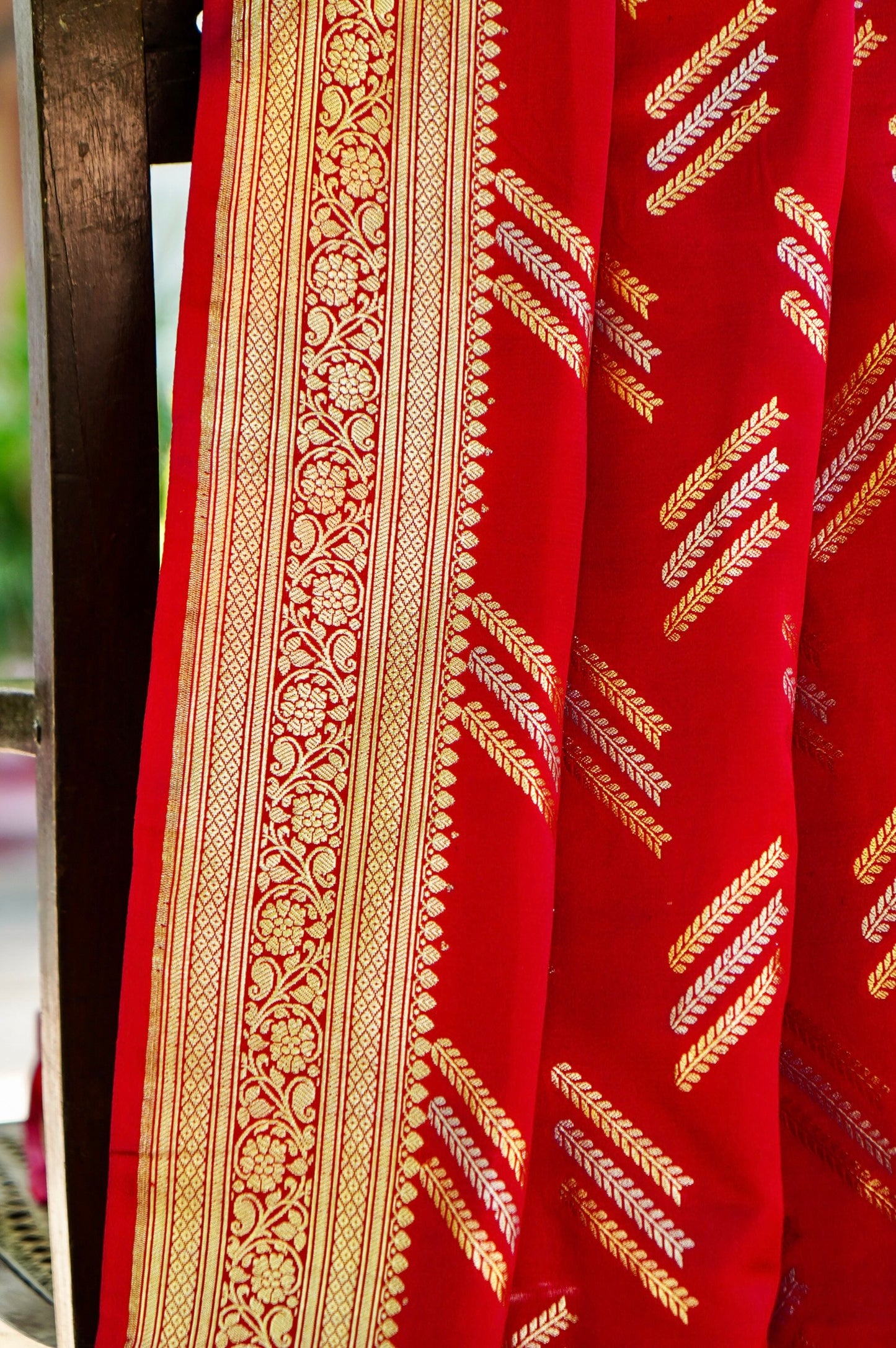 Red Pure Banarasi Katan Silk Saree