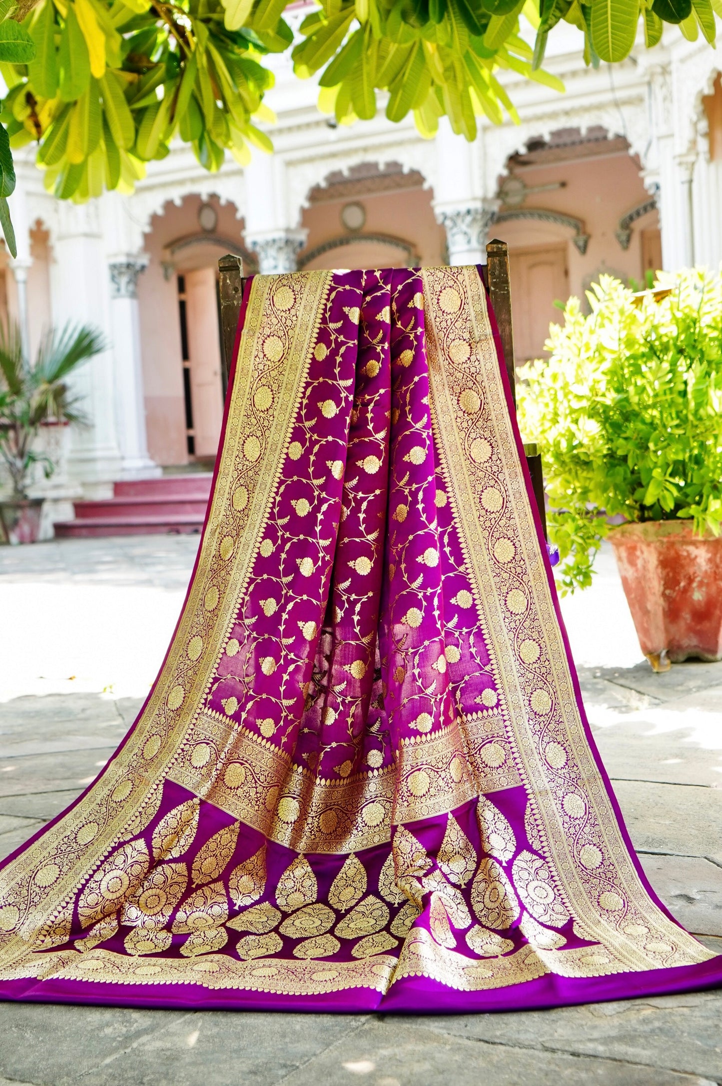 Purple Pure Banarasi Katan Saree