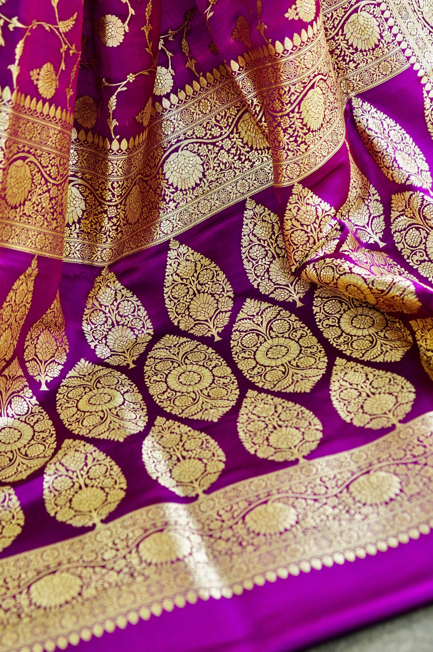 Purple Pure Banarasi Katan Saree