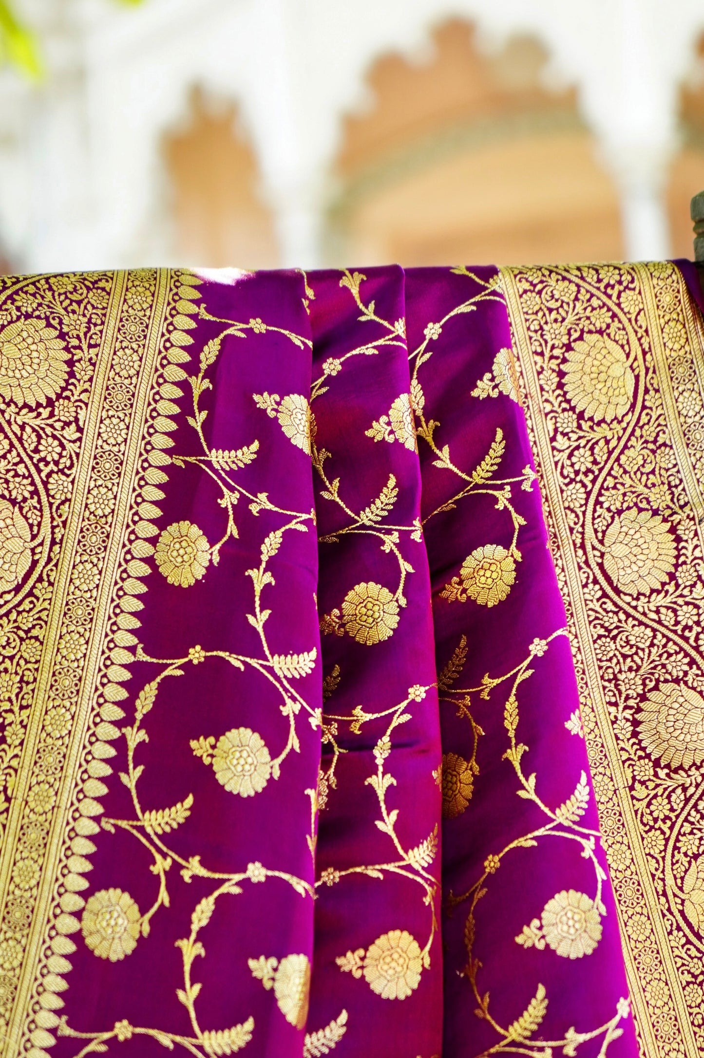 Purple Pure Banarasi Katan Saree
