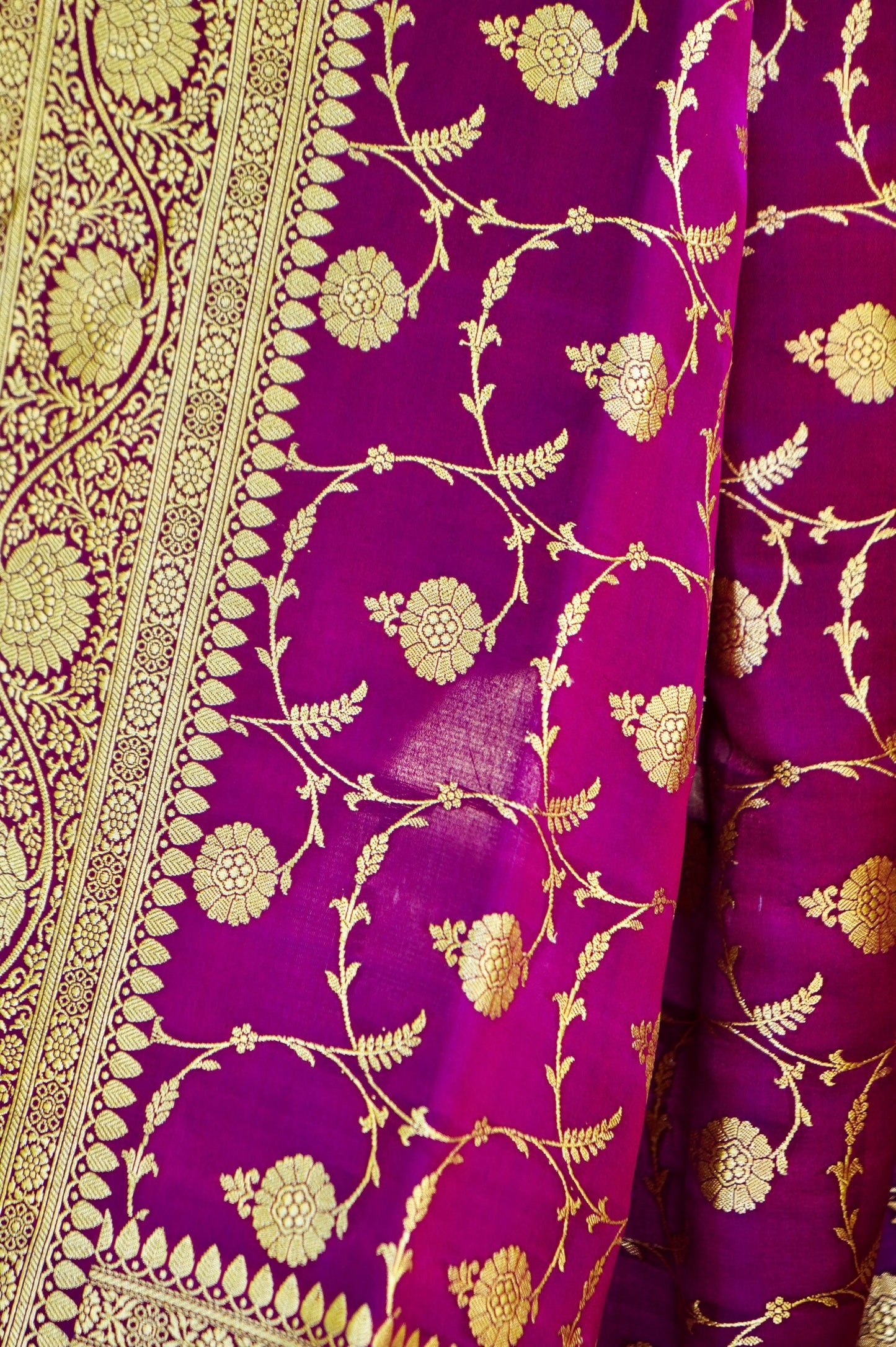 Purple Pure Banarasi Katan Saree