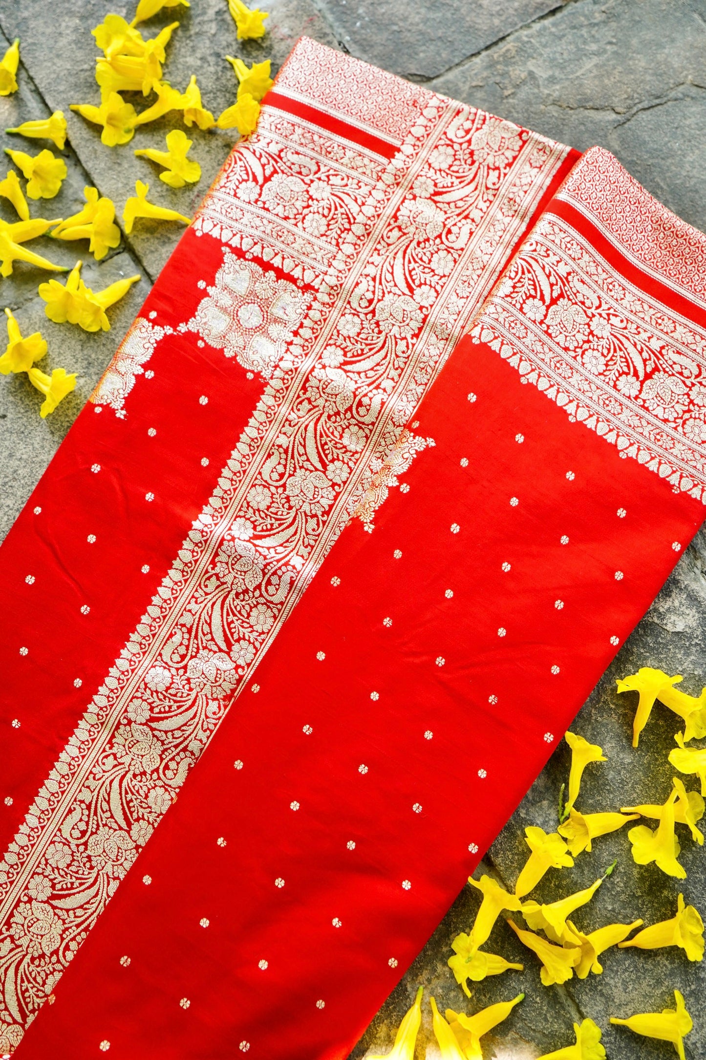 Red Pure Banarasi Katan Silk Saree