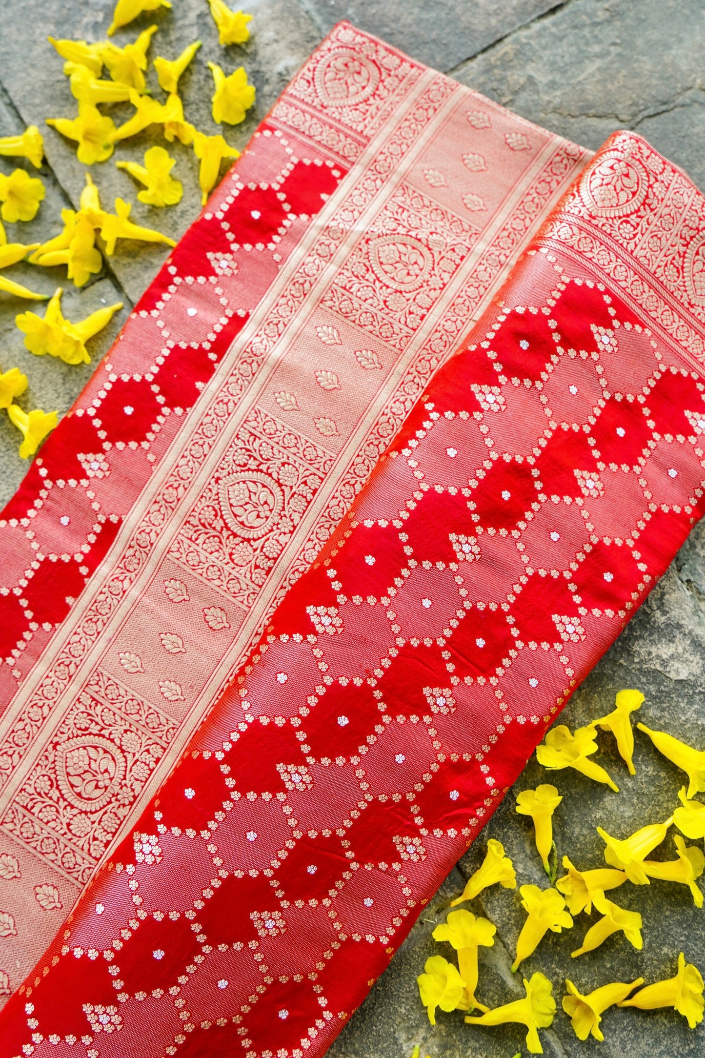 Red Pure Banarasi Katan Silk Saree