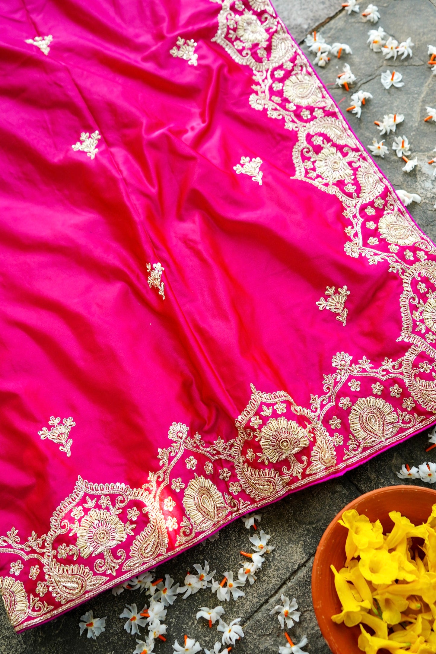 Banarasi Silk Saree With Zardosi Handwork