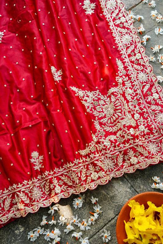 Banarasi Silk Saree With Zardossi Handwork