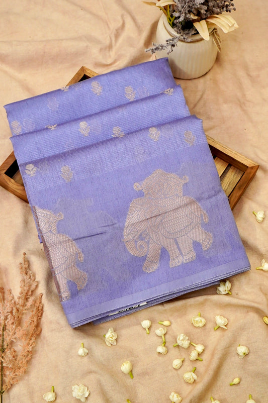 Cotton - Tussar Blend Banarasi Saree
