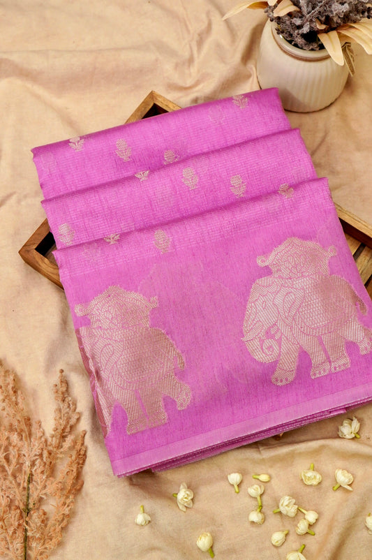 Cotton- Tussar Blend Banarasi Saree