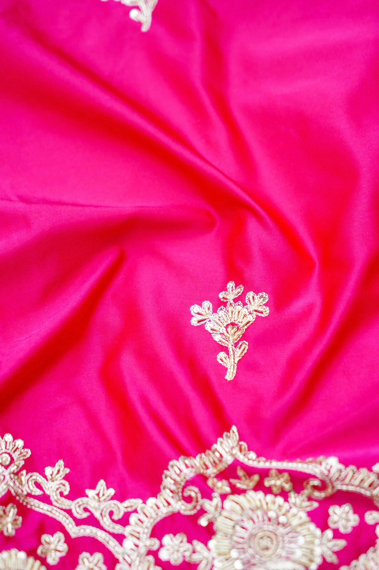 Banarasi Silk Saree With Zardosi Handwork