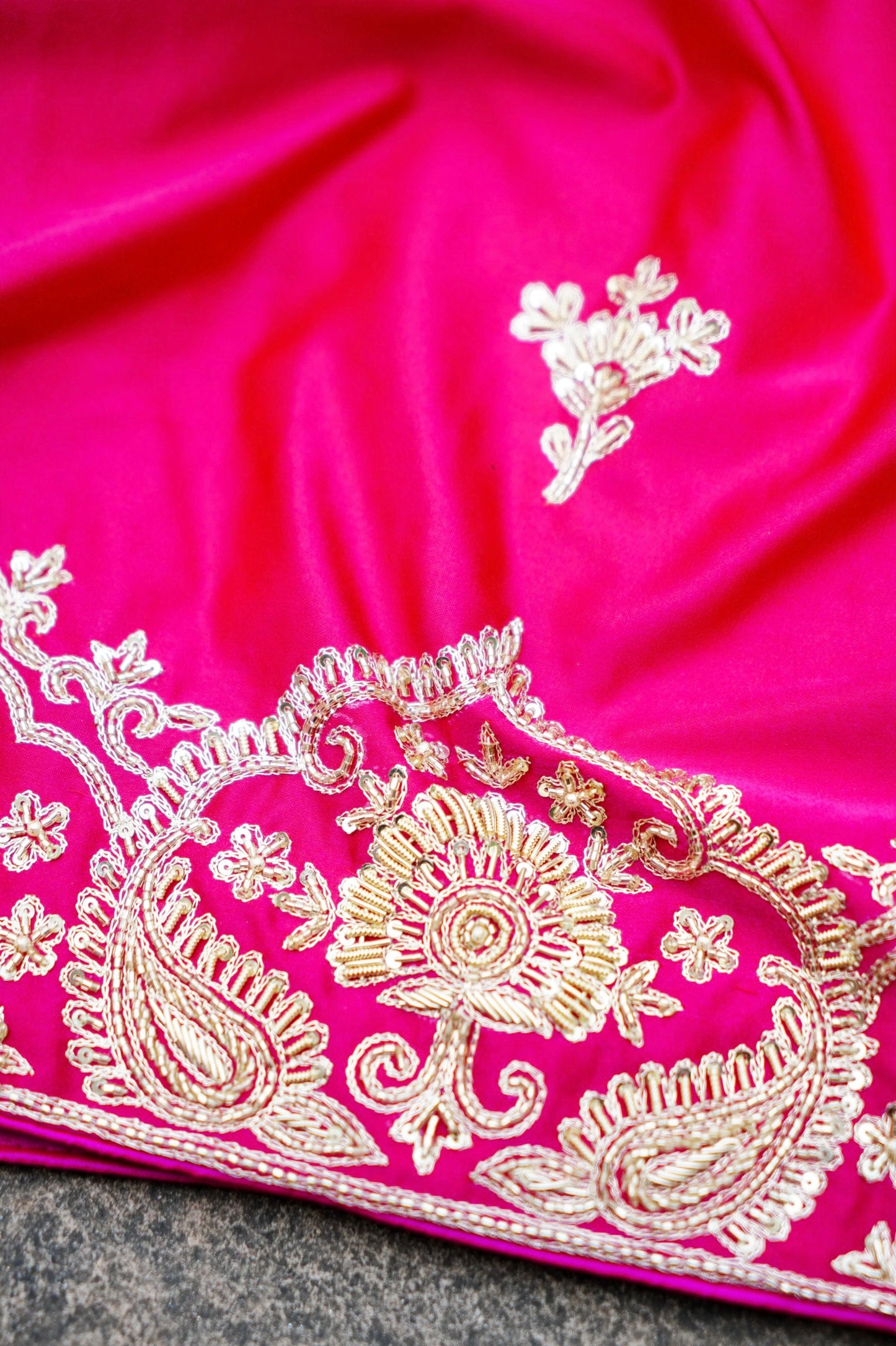 Banarasi Silk Saree With Zardosi Handwork