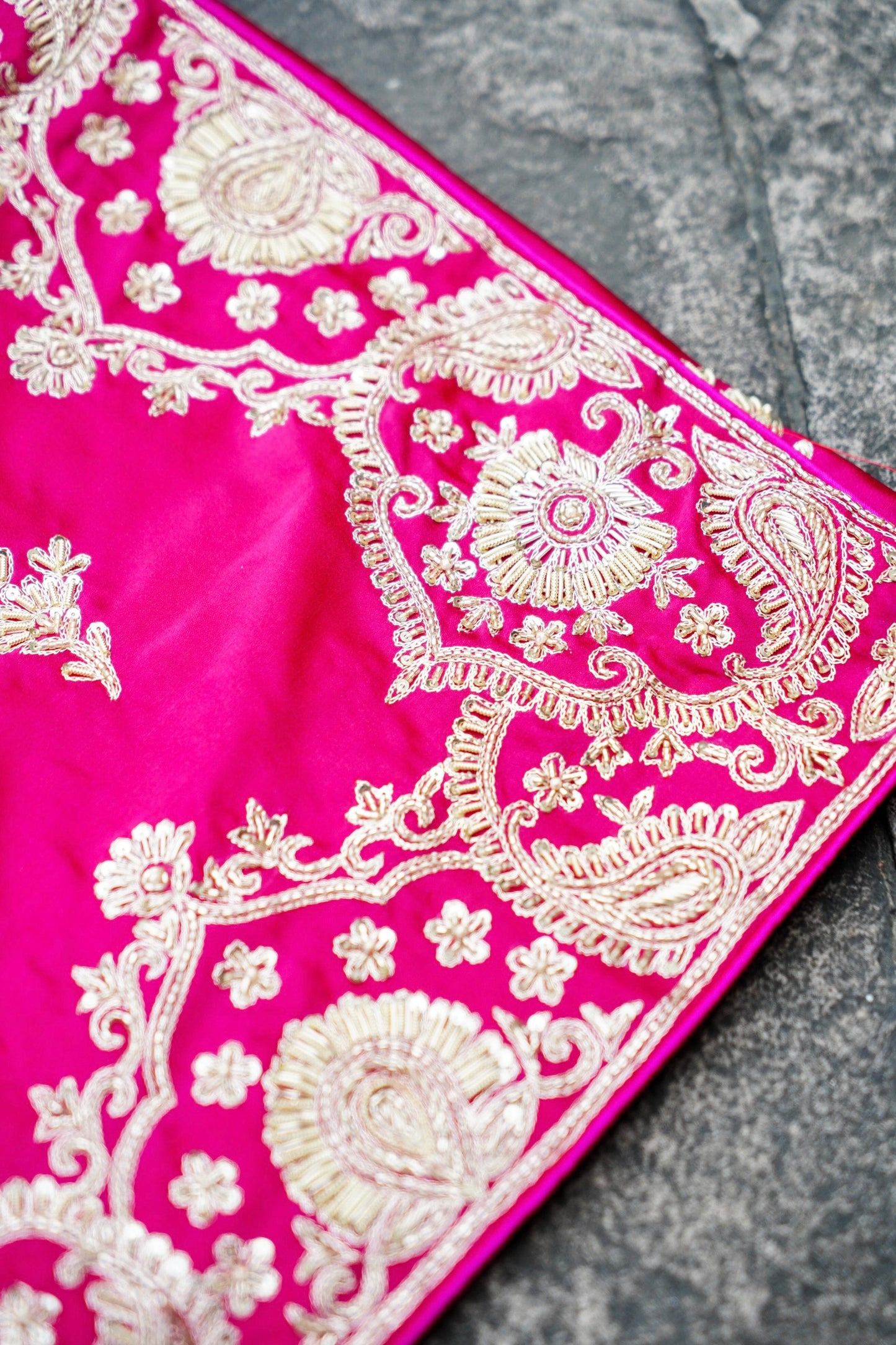Banarasi Silk Saree With Zardosi Handwork