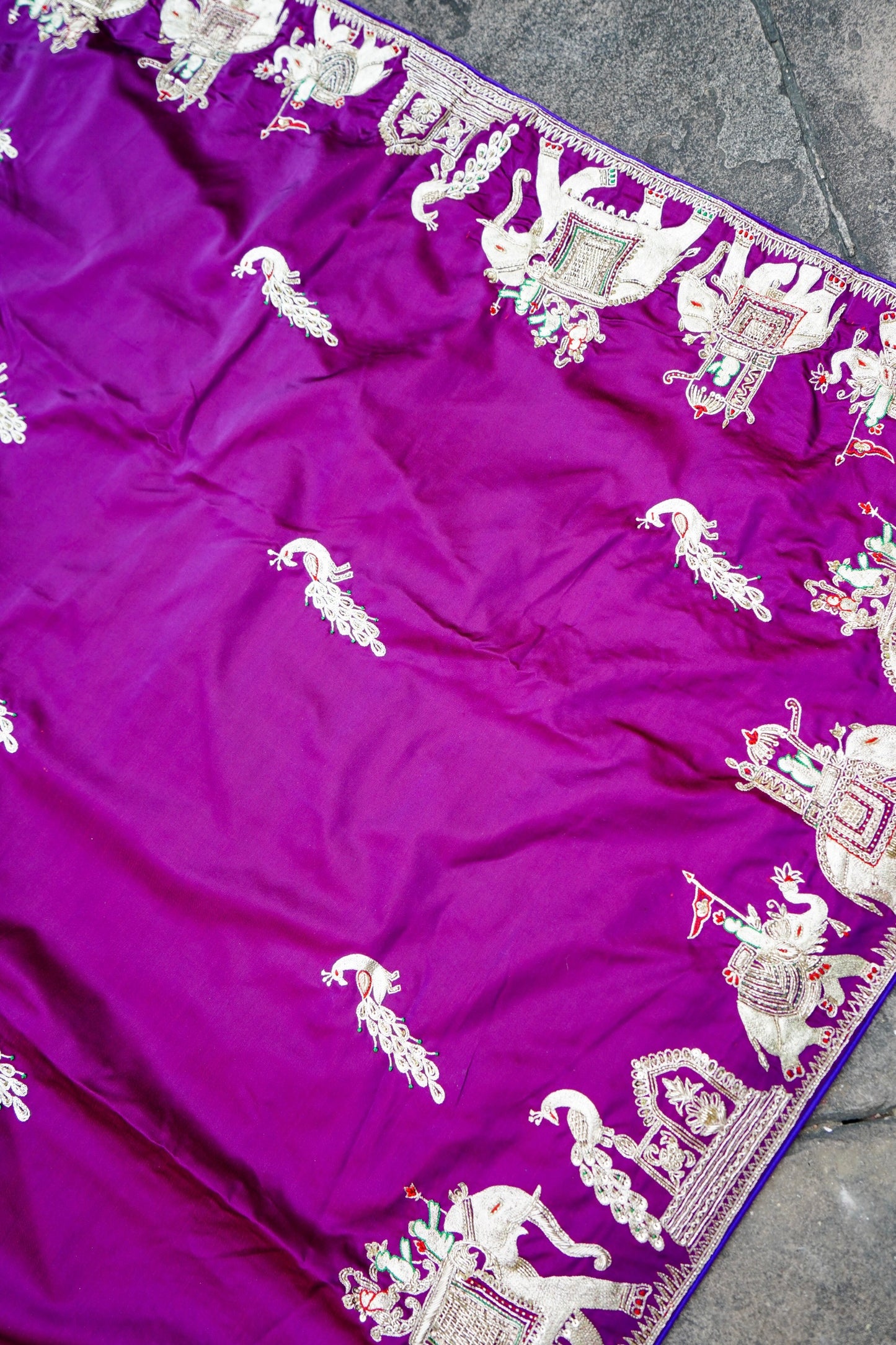 Banarasi Silk Saree With Handwork Zardosi Handwork