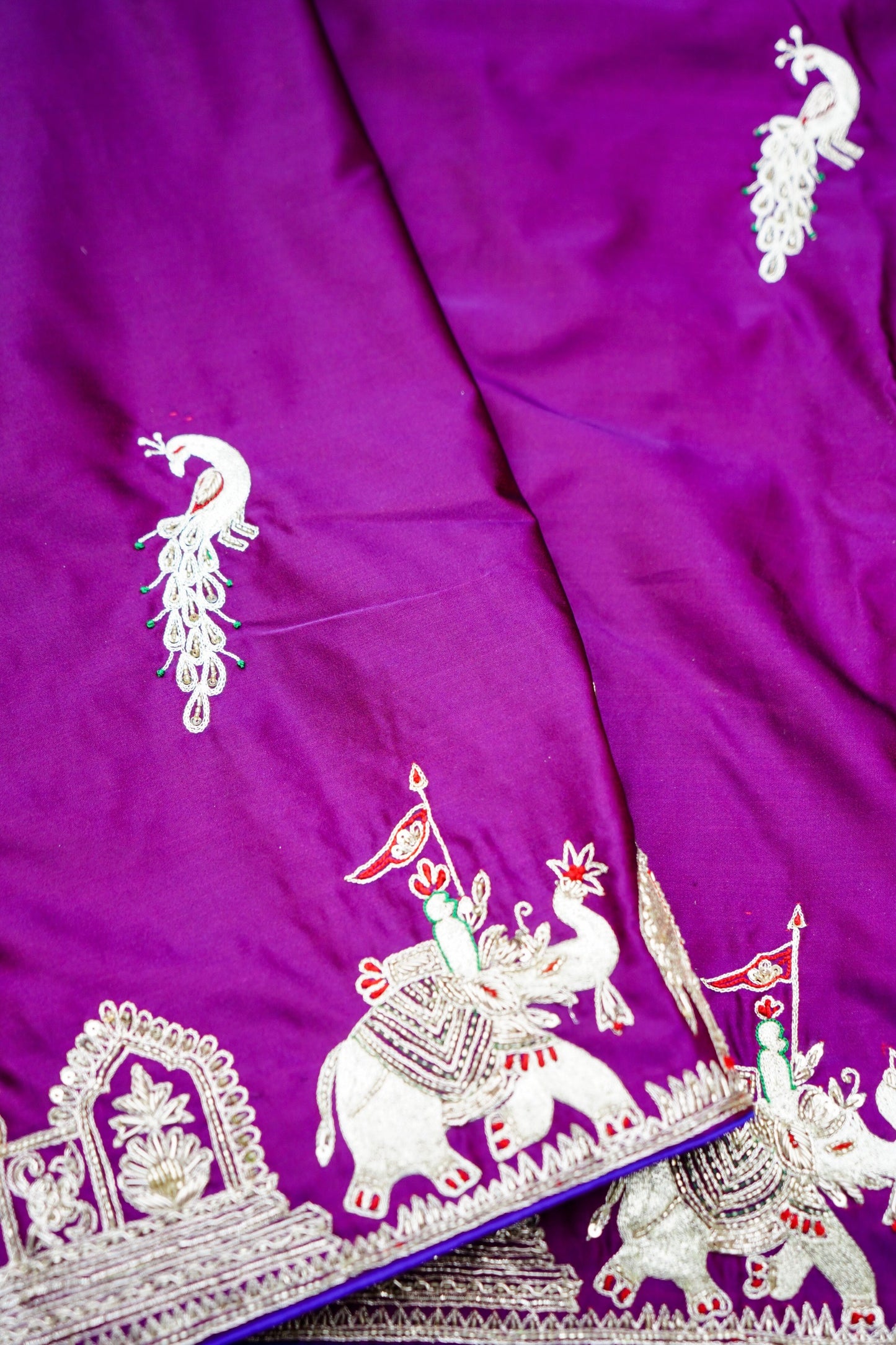 Banarasi Silk Saree With Handwork Zardosi Handwork