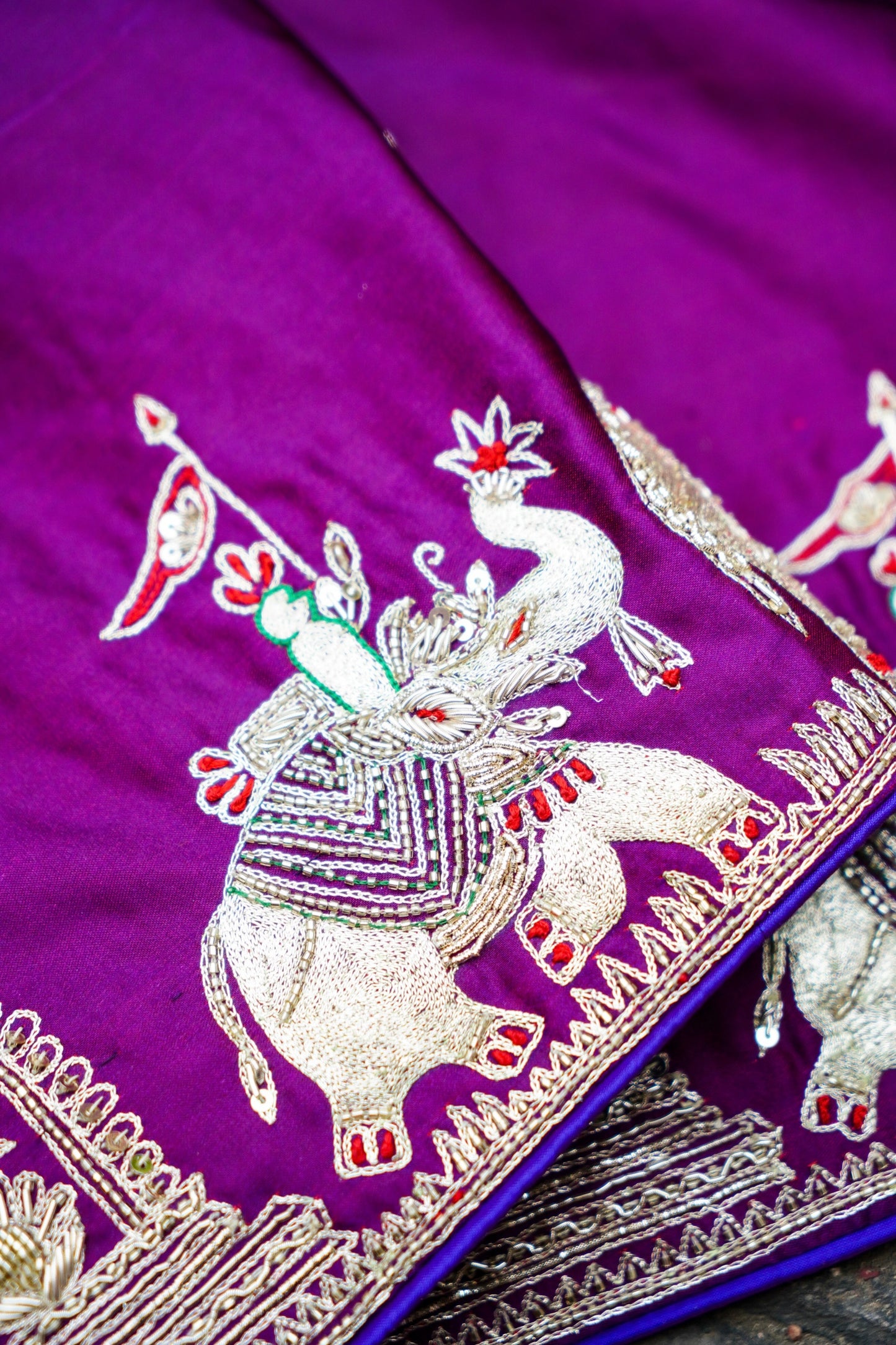 Banarasi Silk Saree With Handwork Zardosi Handwork