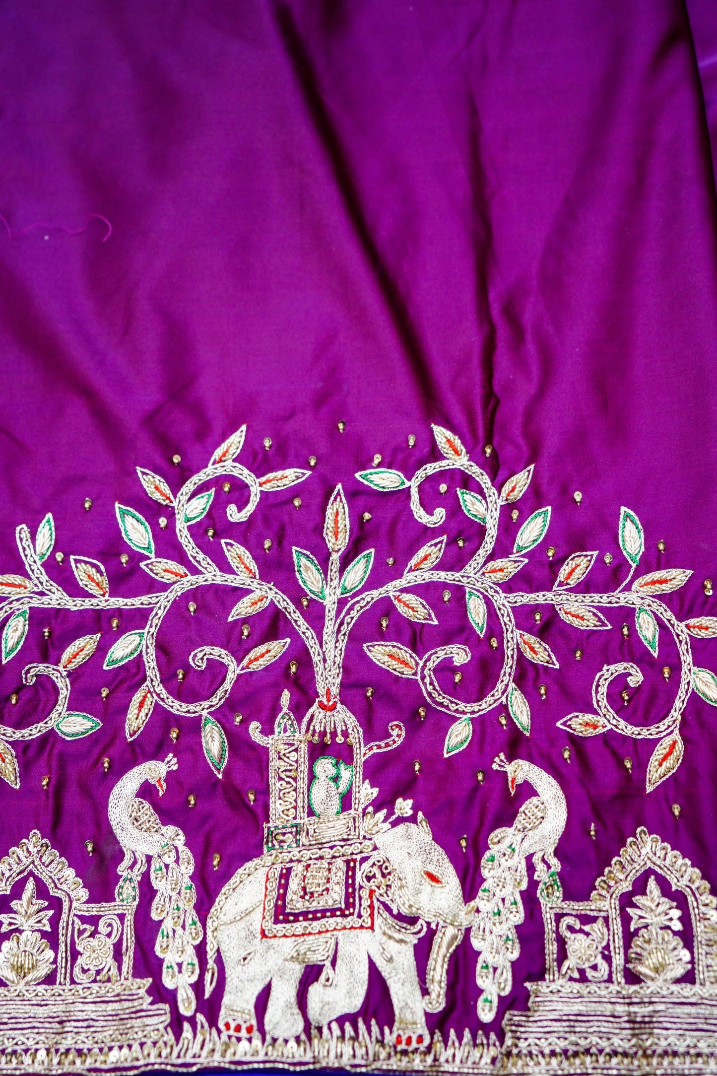 Banarasi Silk Saree With Handwork Zardosi Handwork