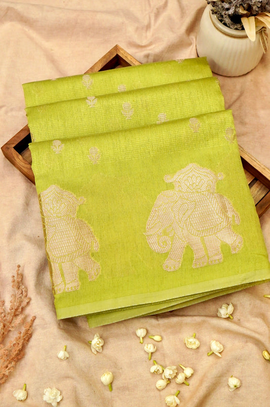 Cotton - Tussar Blend Banarasi Saree